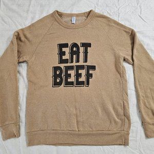 Eat Beef Crewneck Sweatshirt from Alternative Apparel Gold Unisex Medium